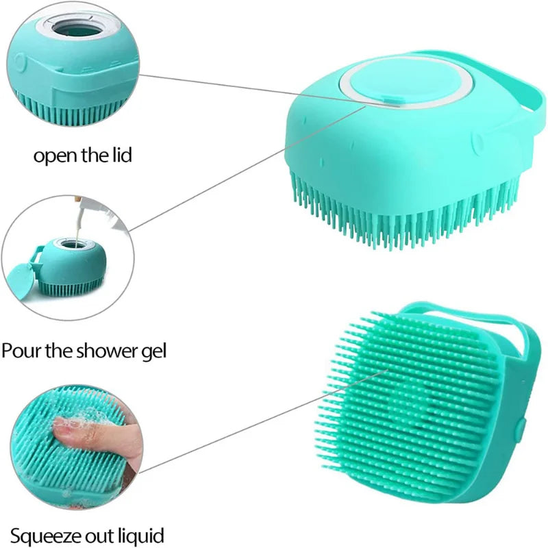 Soft Silicone Pet Bathing & Grooming Brush