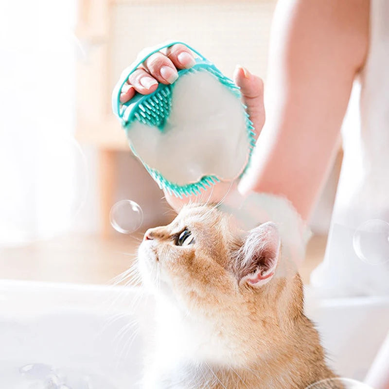 Soft Silicone Pet Bathing & Grooming Brush